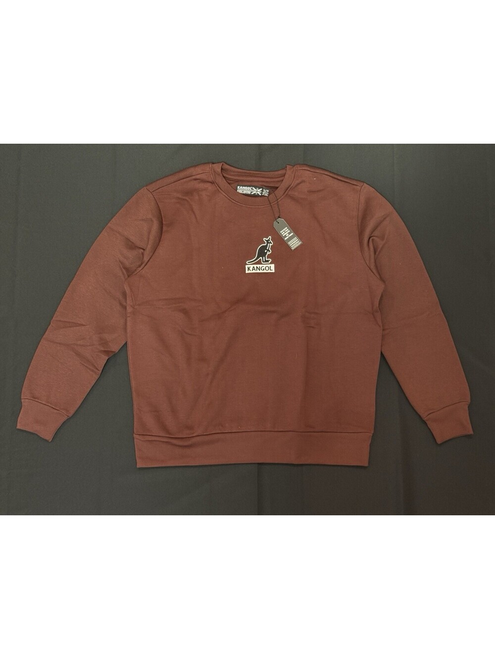 Size XL - Kangol Embroidered Logo Crewneck Sweatshirt Brown NWT New